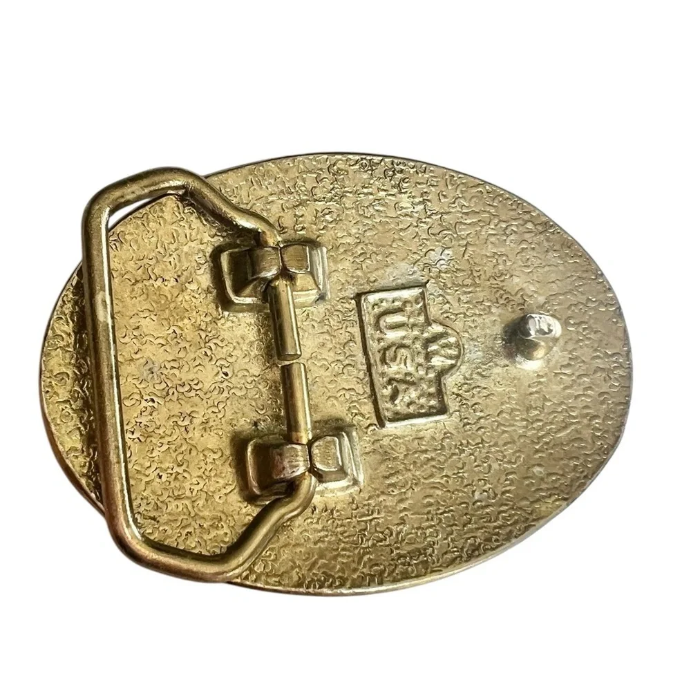 Vintage Oval Silver Gold Etched Small Western Style Belt Buckle Children’s
